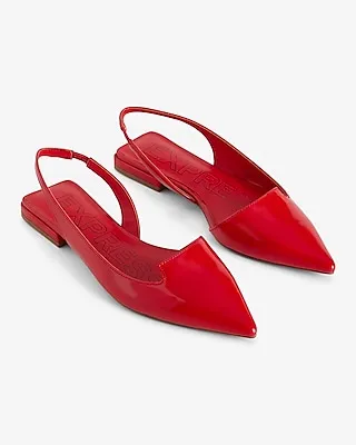 Brian Atwood X Express Notch Cutout Slingback Flats Red Women's 6