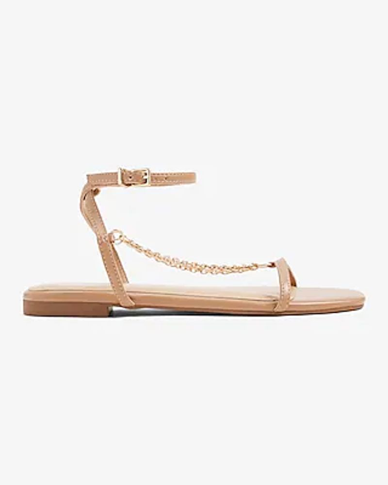 Chain Strap Flat Sandals