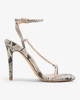 Chain Strap High Heeled Sandals Multi-Color Women's 9