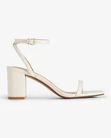 Block Mid Heeled Sandals White Women's