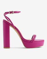 Round Strap Platform Heeled Sandals Purple Women's 8.5