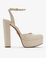 Brian Atwood X Express Rounded Toe Platform Pumps Neutral Women's