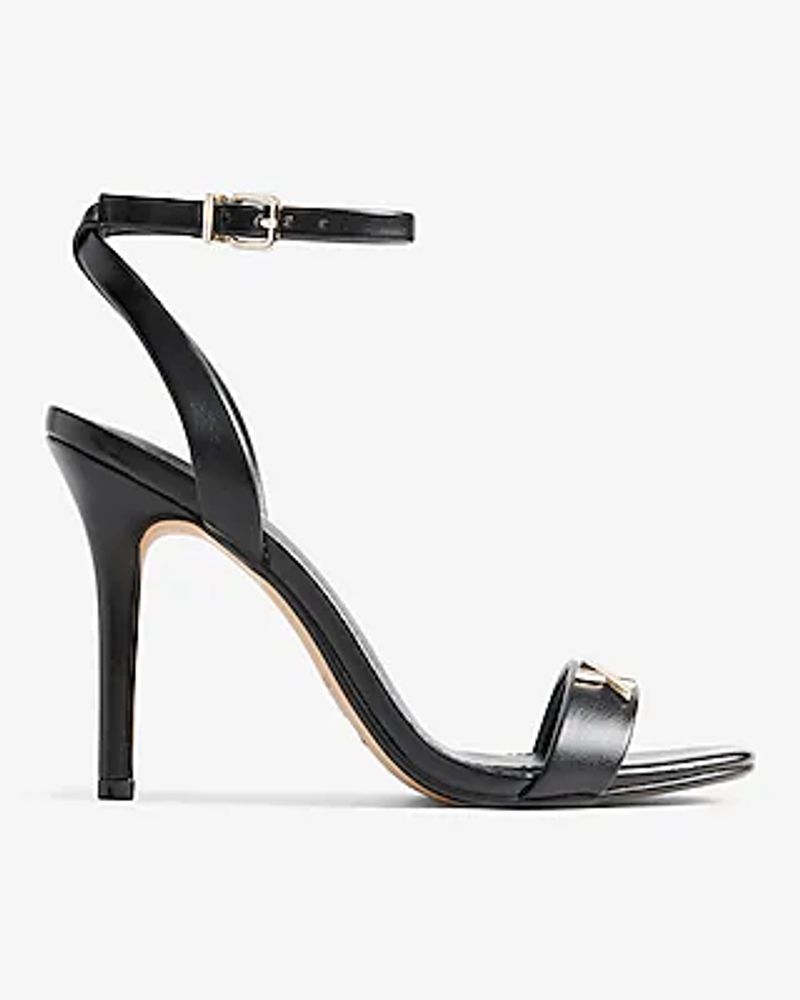 Square Toe High Heeled Sandals Black Women's 8