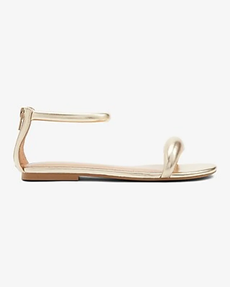 Tube Ankle Strap Sandals Gold Women's 9.5