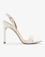 Round Toe Slingback High Heeled Sandals White Women's 9