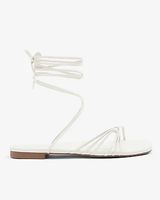 Strappy Tie-Up Sandals White Women's 7