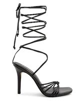 Strappy Lace Up Heeled Sandals Black Women's 6