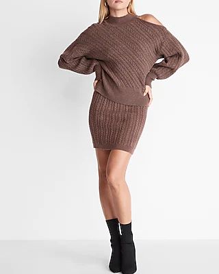 Cable Knit Cutout Mock Neck Sweater Women's