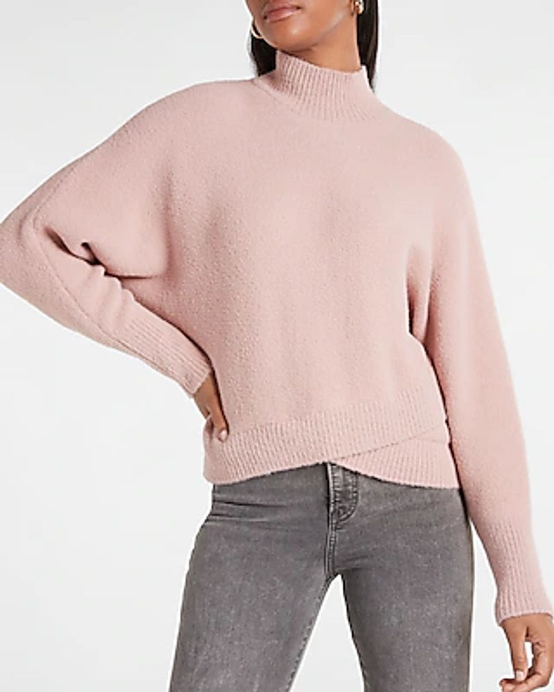 Express Mock Neck Dolman Sleeve Faux 