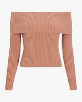 Cozy Ribbed Off The Shoulder Overlay Sweater