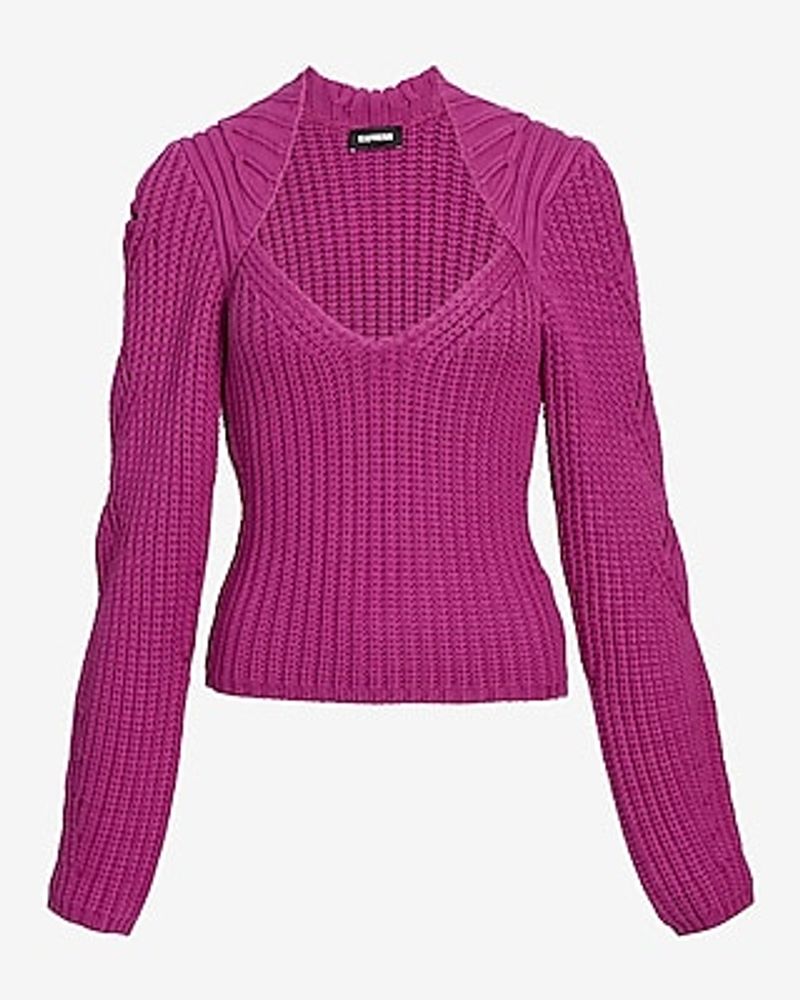 Ribbed Scoop Neck Long Sleeve Sweater