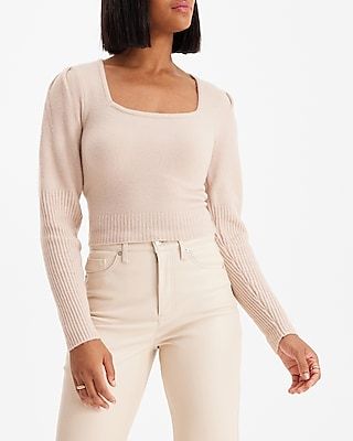 Square Neck Puff Sleeve Sweater