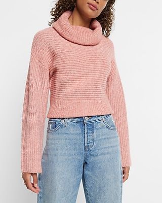 Chunky Turtleneck Sweater Pink Women's