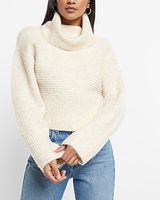 Chunky Turtleneck Sweater White Women's S