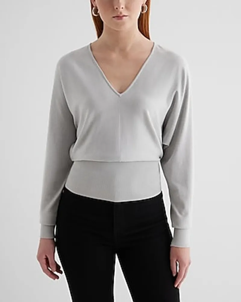 V-Neck Banded Bottom Soho Sweater Women's