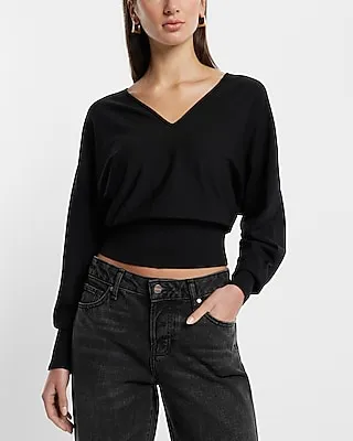 V-Neck Banded Bottom Soho Sweater Women's