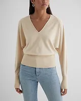 V-Neck Banded Bottom Soho Sweater Neutral Women's L