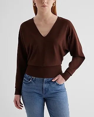 V-Neck Banded Bottom Soho Sweater Women's