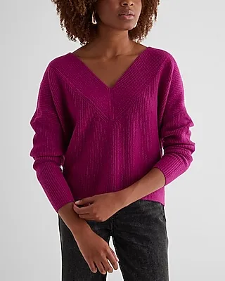 Relaxed V-Neck Sweater Pink Women's S