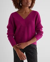 Relaxed V-Neck Sweater Pink Women's L