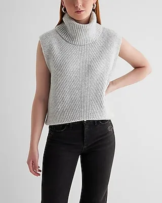 Ribbed Turtleneck Sweater Vest Women's XL