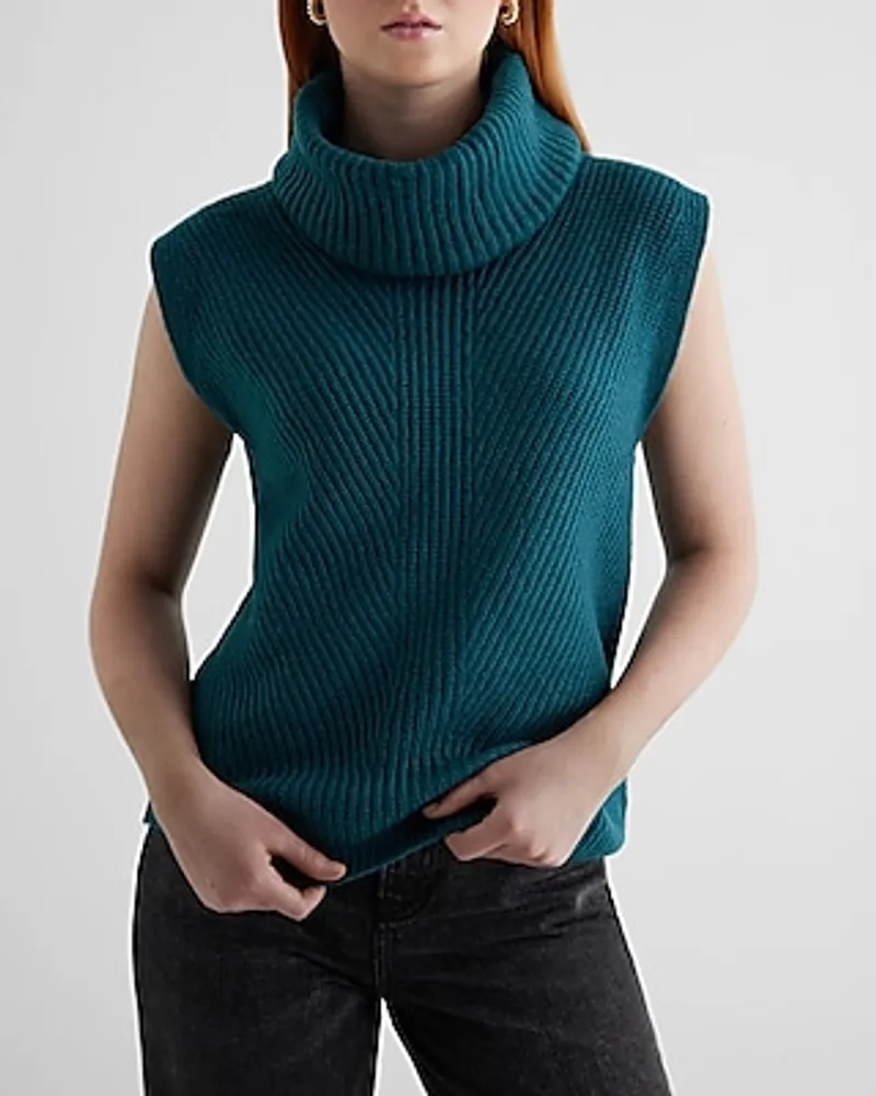 Ribbed turtleneck gilet