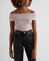 Off The Shoulder Overlay Sweater Bodysuit