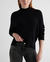 Ribbed Mock Neck Long Sleeve Sweater