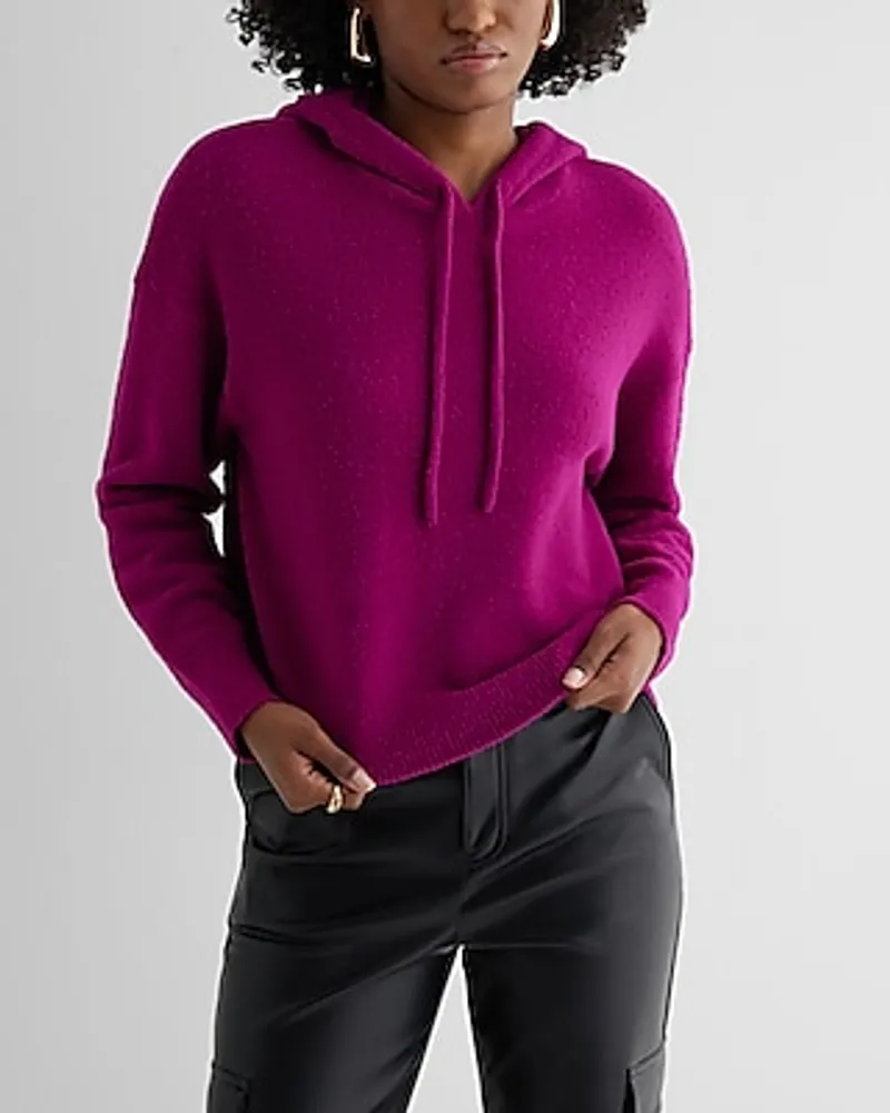 Plush Knit Hooded Sweater Women's