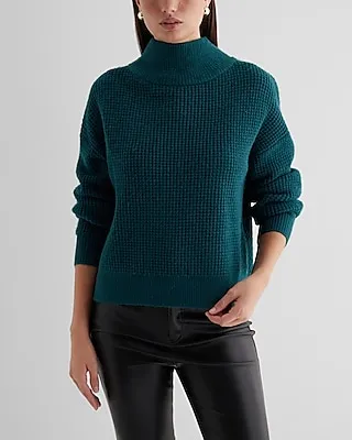 Reversible Mock Neck Crossover Sweater Green Women's M
