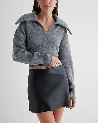 V-Neck Long Sleeve Polo Sweater Women