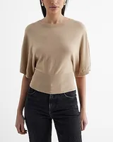 Crew Neck Cover-up Sleeve Sweater Neutral Women's XL