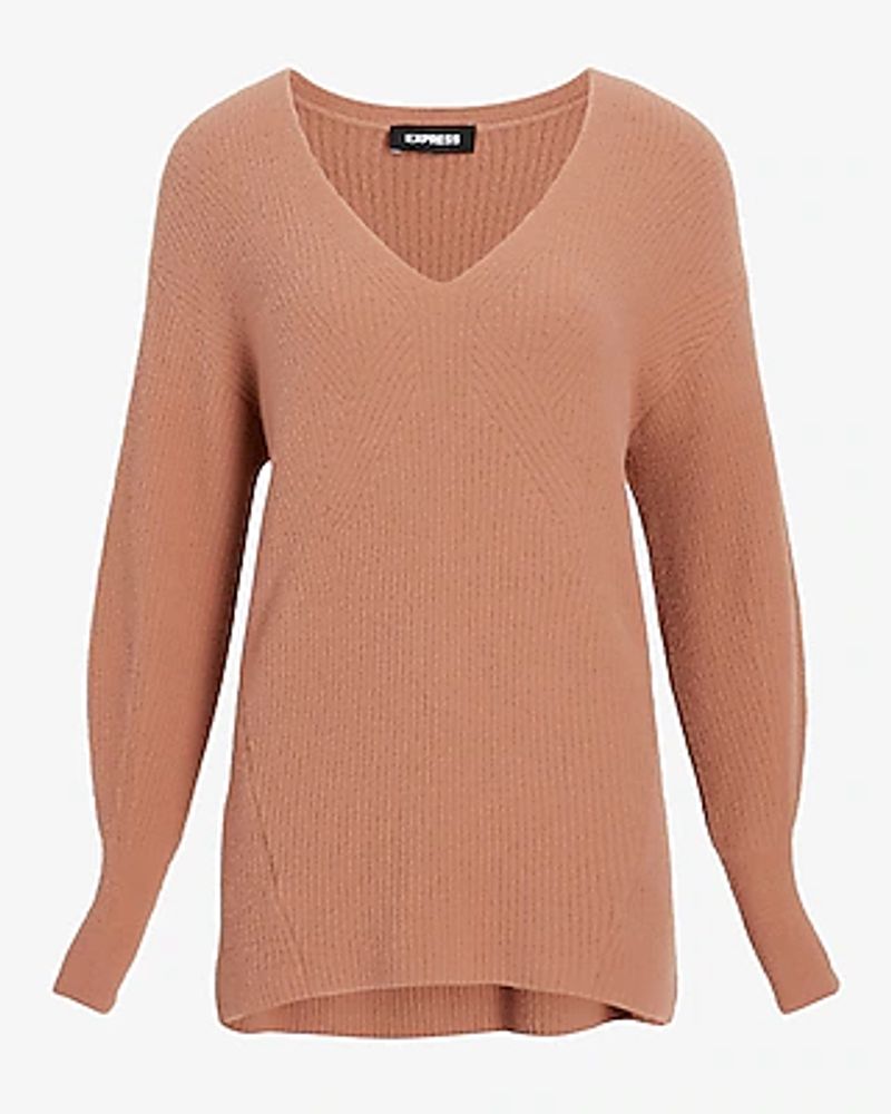 Cozy V-Neck Oversized Tunic Sweater 