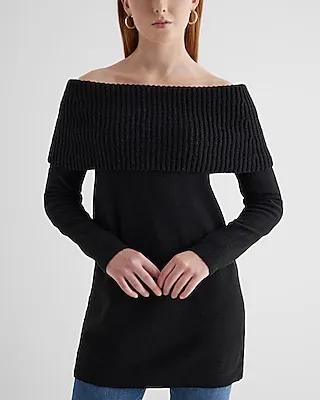 Ribbed Off The Shoulder Overlay Oversized Sweater Women's