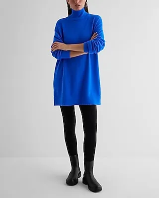 Turtleneck Oversized Sweater Blue Women's S