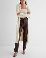 Dolman Sleeve Tie Waist Duster Cardigan White Women's M