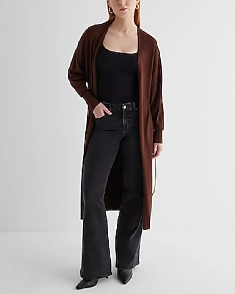 Dolman Sleeve Tie Waist Duster Cardigan Women's