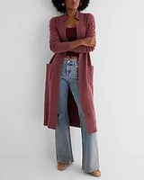 Collared Duster Cardigan Purple Women's M