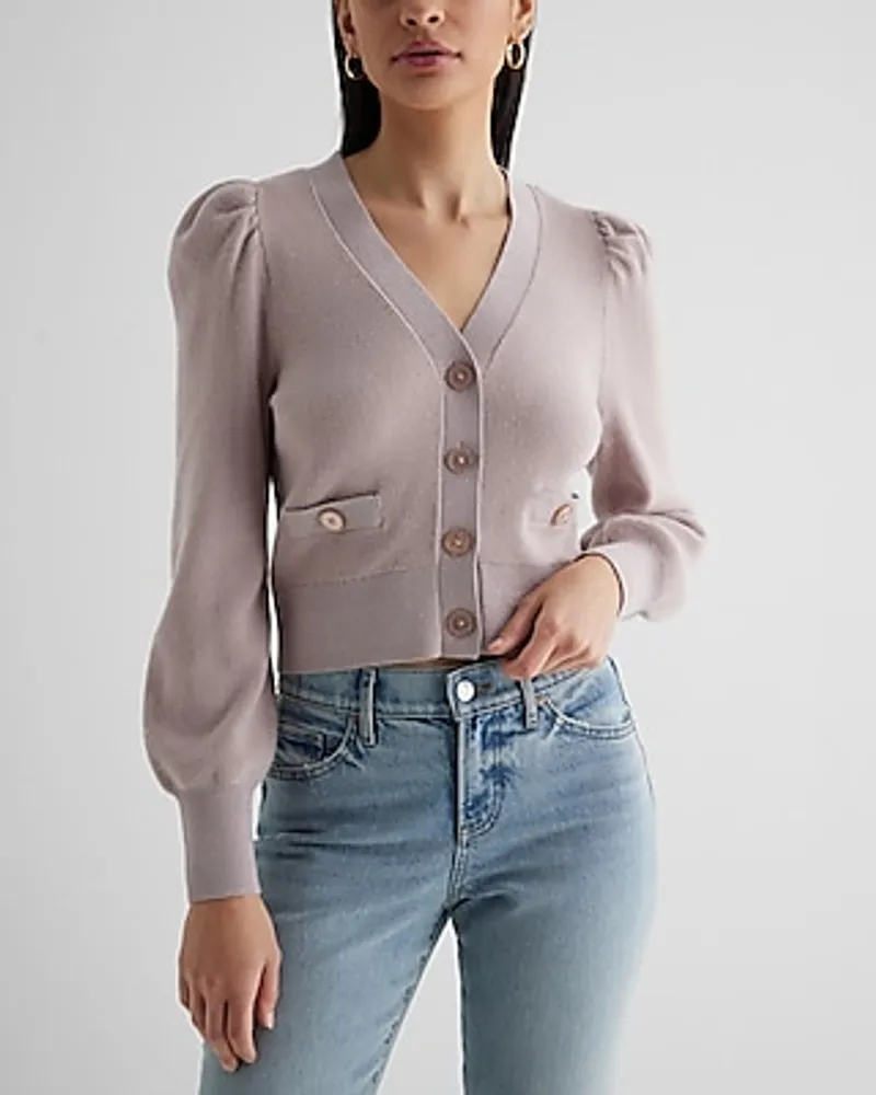 Shine Tipped V-Neck Cardigan