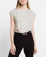 Satin Polka Dot Crew Neck Gramercy Tee Multi-Color Women's XXS