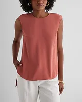 Satin Crew Neck High-Low Hem Gramercy Tee Women's