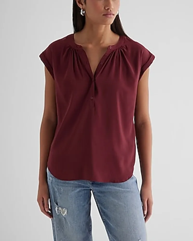 Gathered Half Button Up Gramercy Tee Women's