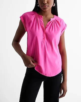 Gathered Half Button Up Gramercy Tee Women's