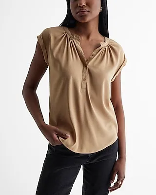 Gathered Half Button Up Gramercy Tee Women's