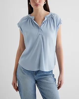 Gathered Half Button Up Gramercy Tee Women's