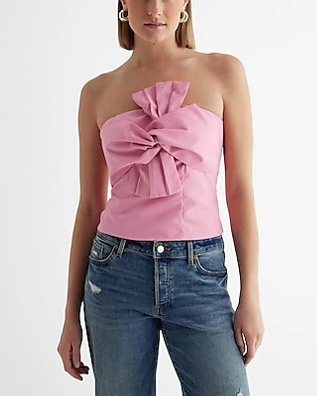 Express Strapless Bow Front Tube Top Women's L