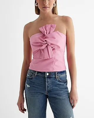 Strapless Bow Front Tube Top Women