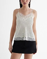 Polka Dot Lace Trim V-Neck Downtown Cami