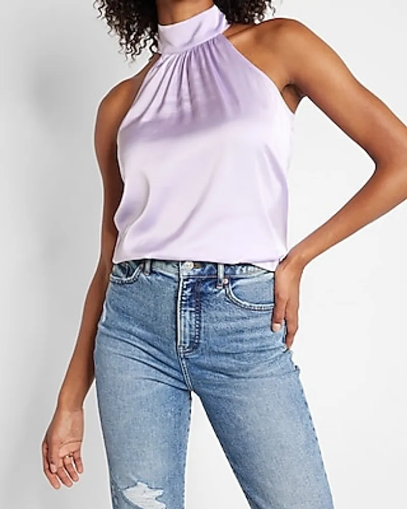 Express Purple Halter Tops & Blouses