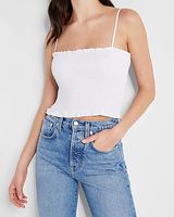 Smocked Crop Top White Women's XS